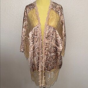 POL Snake Print Lace Kimono - NWT - MSRP $52